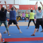 participants during a Sportsbarn workout class